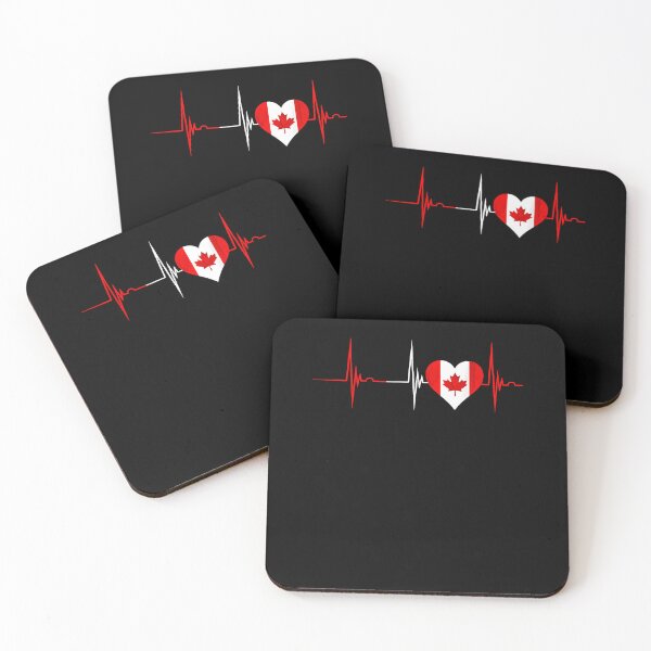 Item preview, Canada Heart Canadian Heartbeat ECG Pulse Canadian Pride designed and sold by Cheesymatiion.