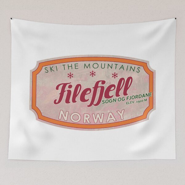 Item preview, Filefjell, Norway, Sogn og Fjordane, Ski, textured skiing badge designed and sold by Wanderful-roads.