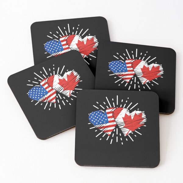 Item preview, Canada USA Friendship Heart With Flags Matching designed and sold by Cheesymatiion.