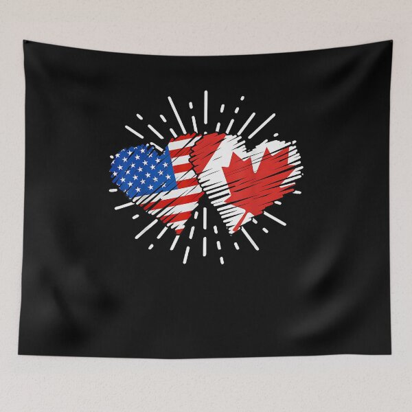 Item preview, Canada USA Friendship Heart With Flags Matching designed and sold by Cheesymatiion.