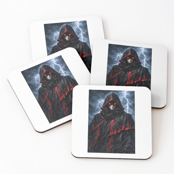 Item preview, Crimson Storm Shadow – Dark Anime Warrior in Thunder Rain designed and sold by Anshugoyal.