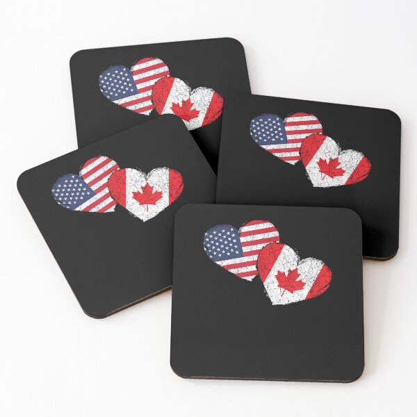 Item preview, USA Canada Heart Country Flag American Canadian designed and sold by Cheesymatiion.