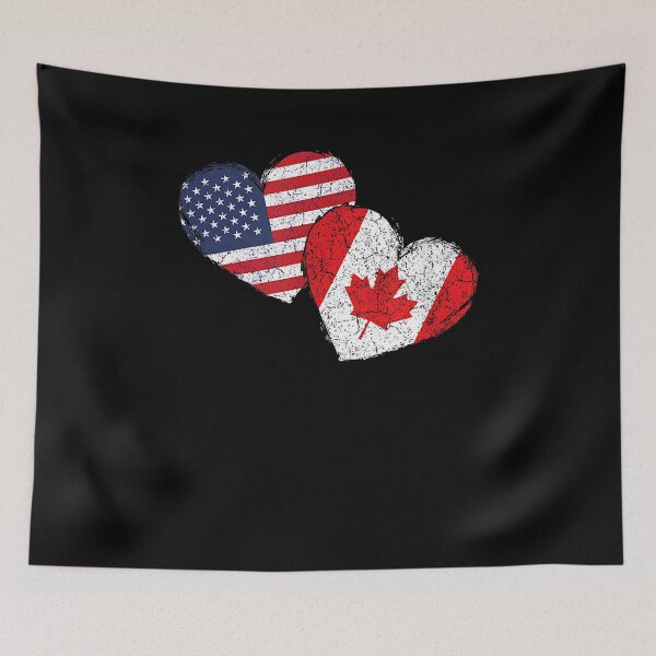 Item preview, USA Canada Heart Country Flag American Canadian designed and sold by Cheesymatiion.