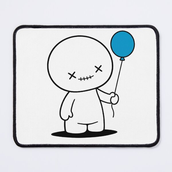 Item preview, Cute Character with Blue Balloon designed and sold by RaybenMedia.