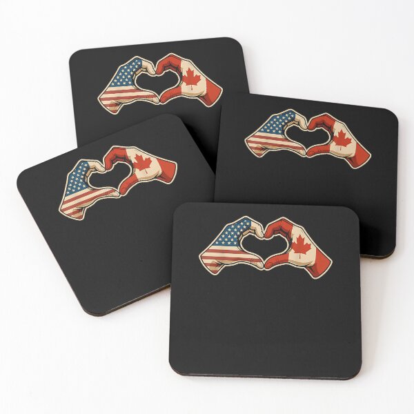 Item preview, Half Canadian Half American Canada USA Flag Heart designed and sold by Cheesymatiion.