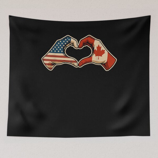 Item preview, Half Canadian Half American Canada USA Flag Heart designed and sold by Cheesymatiion.