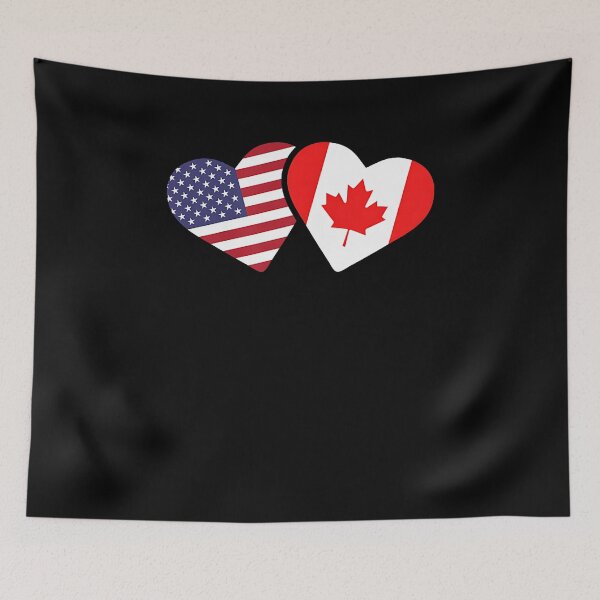 Item preview, Canada USA Flag Heart Canadian Americans Love Cute designed and sold by Cheesymatiion.