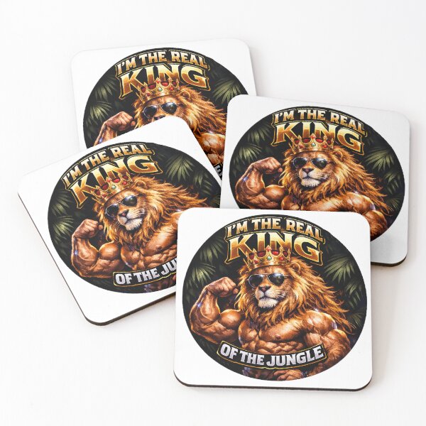 Item preview, Realistic Muscular Lion King Sticker – Crown & Sunglasses Jungle Boss Decal designed and sold by ARTCREATESHOP.