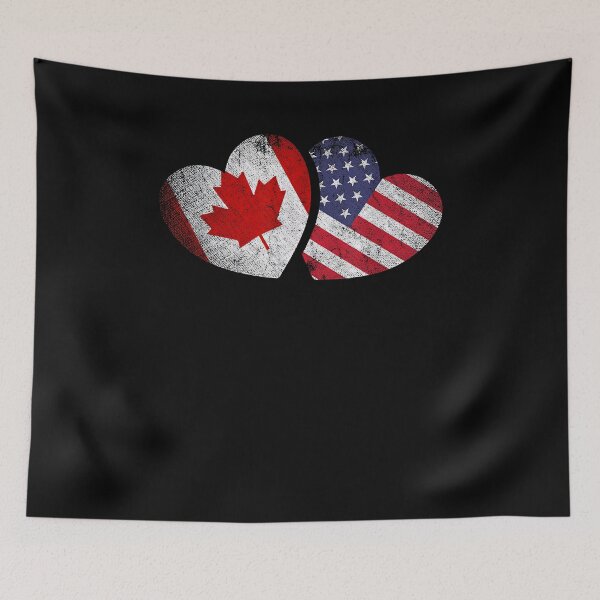 Item preview, America Canada Friendship Heart Gift USA Canadian designed and sold by Cheesymatiion.