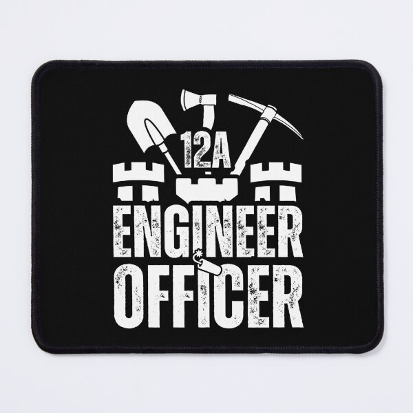 Item preview, 12A Engineer Officer Castle Top – Army MOS Design with Tools for Soldiers, Veterans & Military Leaders White Distressed Font designed and sold by GFamilyC.