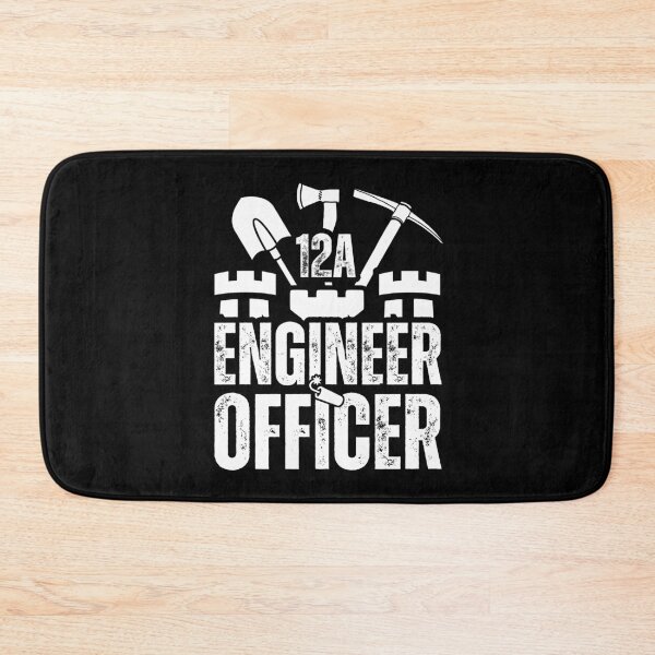 Item preview, 12A Engineer Officer Castle Top – Army MOS Design with Tools for Soldiers, Veterans & Military Leaders White Distressed Font designed and sold by GFamilyC.