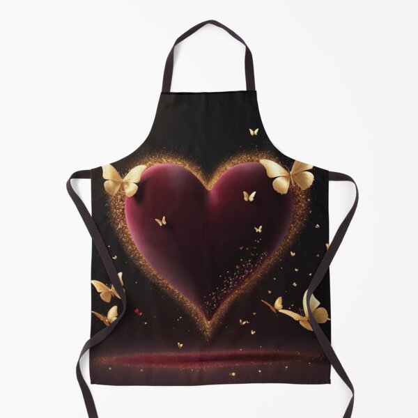 Item preview, Elegant Velvet Heart with Shimmering Golden Butterflies designed and sold by Dreamy Armine Art.