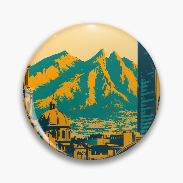 Item preview, Monterrey Nuevo Leon, Mexico Vintage Travel Tourism Art designed and sold by TravelersGems.