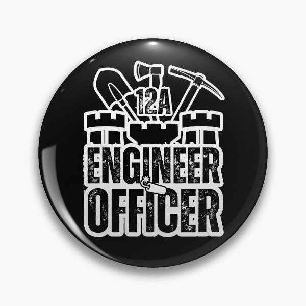 Item preview, 12A Engineer Officer Castle Top – Army MOS Design with Tools for Soldiers, Veterans & Military Leaders Black Distressed Font designed and sold by GFamilyC.