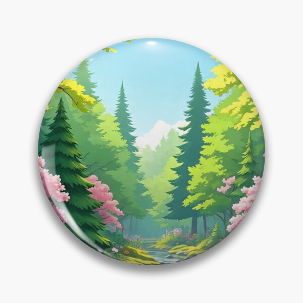 Artikelvorschau, Friedliche Waldbach-Illustration | Üppige grüne Naturkunst | Ruhige Waldlandschaft entworfen und verkauft von Snapystyle.