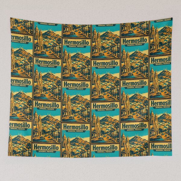 Item preview, Hermosillo Sonora, Mexico Vintage Travel Tourism Art designed and sold by TravelersGems.