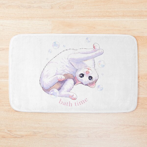 Item preview, Cute Bath Time Cat Bath Mat designed and sold by .onemoredesign..