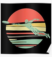 Retro-Frisbee für den ultimativen Frisbee-Player Poster