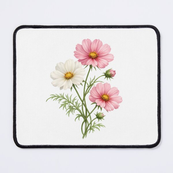 Item preview, Pink & White Cosmos Floral Illustration designed and sold by t-patterns.