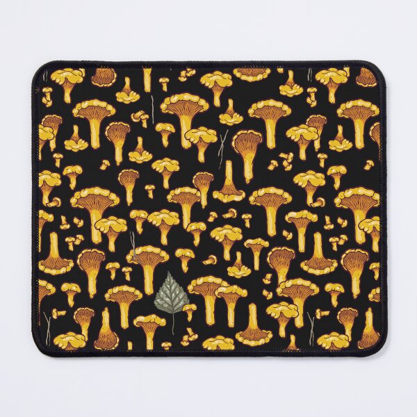 Item preview, Chanterelle Mushroom Pattern on Black designed and sold by smalldrawing.