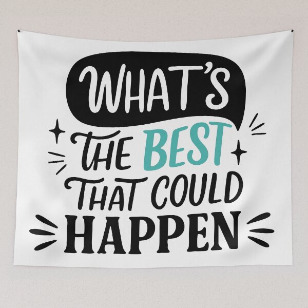 Item preview, Positive Thinking Quote - What's The Best That Could Happen Wall Art, Growth Mindset Poster, Positive Reframing Quote, Optimism Wall Art, Mental Health Design, Therapist Office Decor designed and sold by Apotheosis by Irie Meraki.