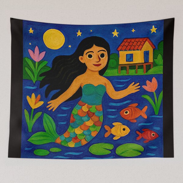 Item preview, Iara Brazilian Enchantress – Surreal Aquatic Fantasy Art #2 designed and sold by Helios Be. Lavsh.