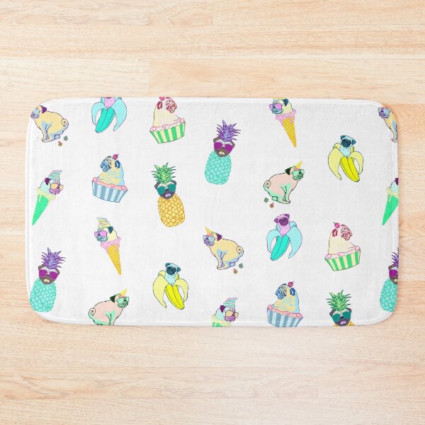Item preview, pugs fruit ice cream doodle pattern designed and sold by FandomizedRose.