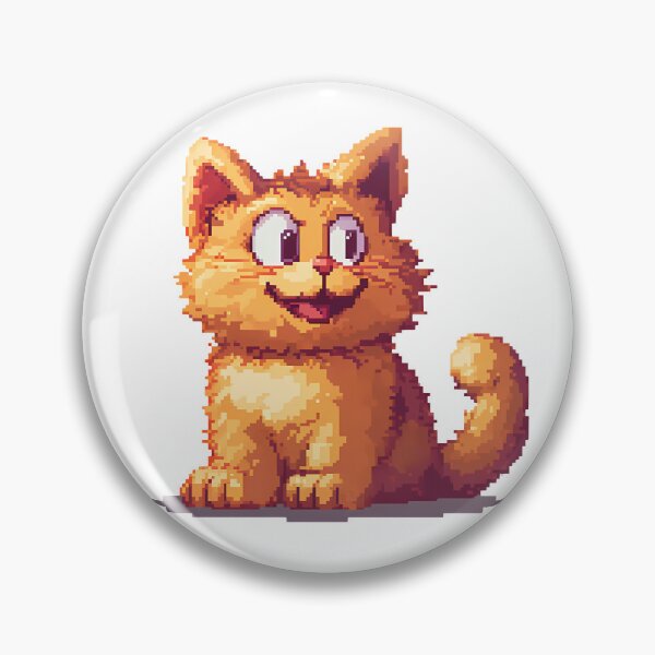 Item preview, Pixel Art Cute Orange Kitten - Retro 8-Bit Cat Art Print designed and sold by DesignArtist.ia.