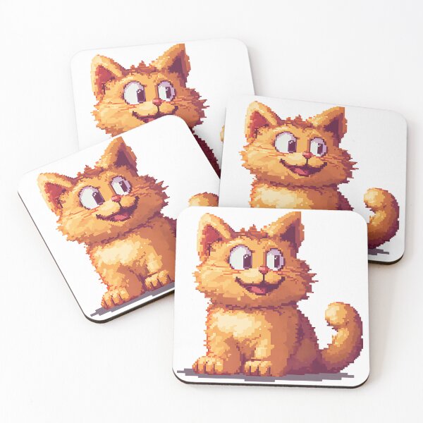 Item preview, Pixel Art Cute Orange Kitten - Retro 8-Bit Cat Art Print designed and sold by DesignArtist.ia.