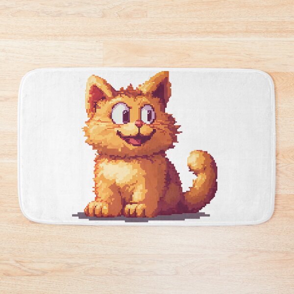 Item preview, Pixel Art Cute Orange Kitten - Retro 8-Bit Cat Art Print designed and sold by DesignArtist.ia.