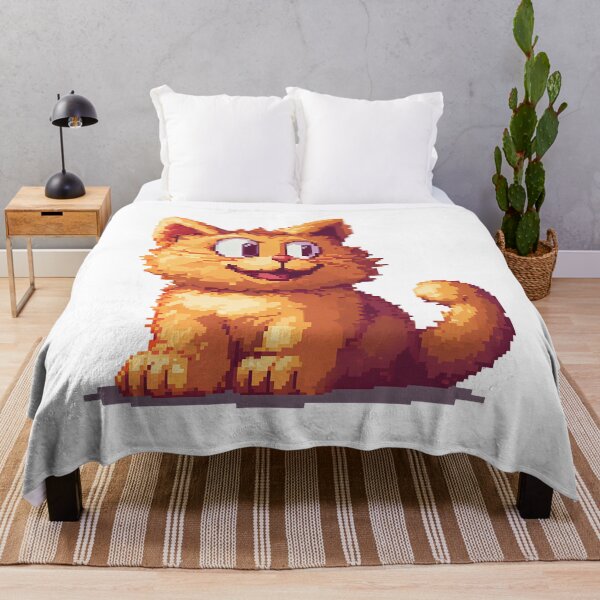 Item preview, Pixel Art Cute Orange Kitten - Retro 8-Bit Cat Art Print designed and sold by DesignArtist.ia.