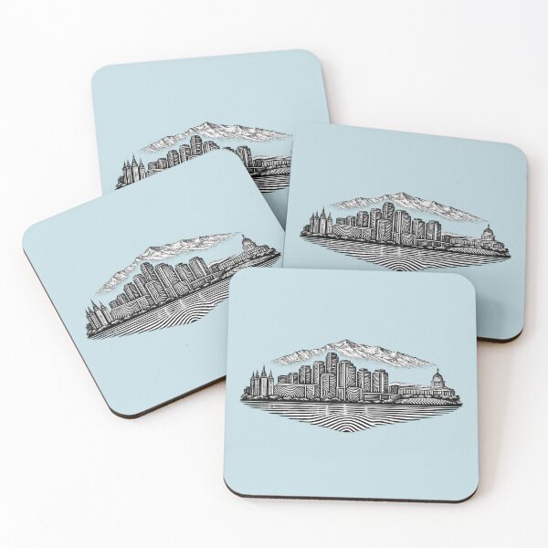 Item preview, Sal Lake City Fingerprint Skyline | Modern City Print | Minimalist Urban Art | City Identity Wall Art | City Prints Series designed and sold by Dream Circuit .