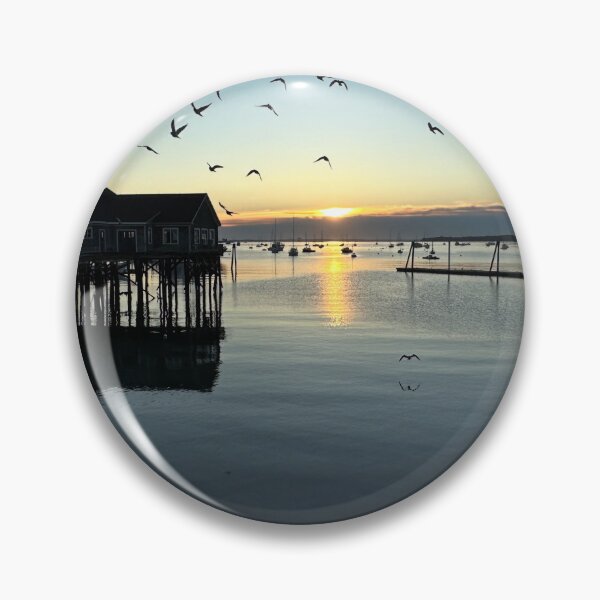Item preview, Sunrise at Rockland Harbor with Seagulls designed and sold by christazuber.