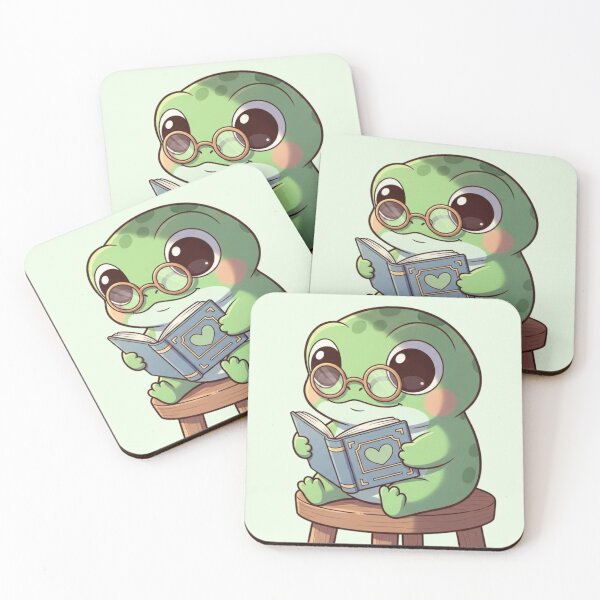 Item preview, Adorable Frog with Glasses Reading a Book - Cute Frog Art for Nature and Book Lovers designed and sold by soletstudio.