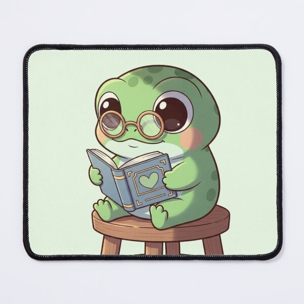 Item preview, Adorable Frog with Glasses Reading a Book - Cute Frog Art for Nature and Book Lovers designed and sold by soletstudio.