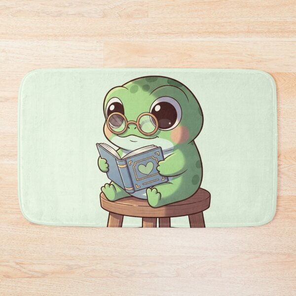 Item preview, Adorable Frog with Glasses Reading a Book - Cute Frog Art for Nature and Book Lovers designed and sold by soletstudio.