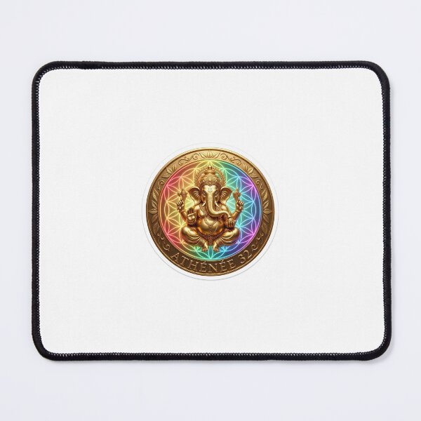 Item preview, Title: Athénée 32: Golden Ganesha of Prosperity – Sacred Geometry & Chakra AuraAthénée 32 Exclusive: Golden Ganesha of Prosperity – 3D Sacred Geometry & Rainbow Chakra Aura designed and sold by athenee32.