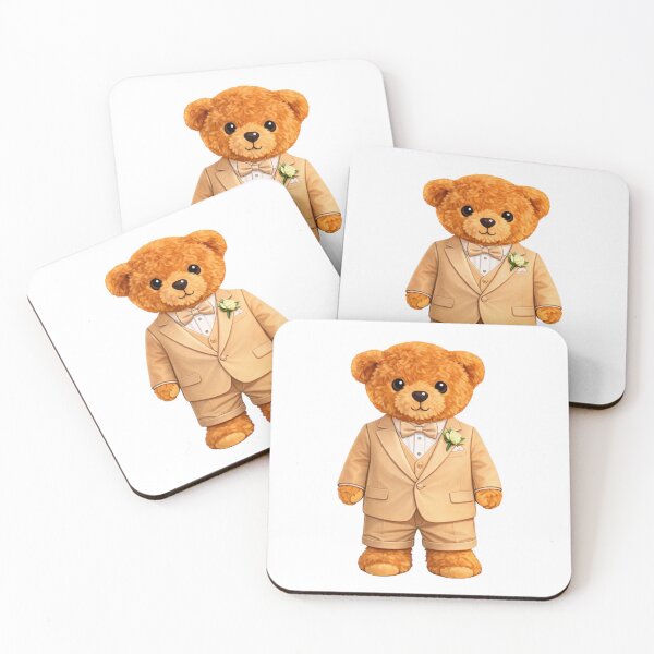 Item preview, Cute Dapper Teddy Bear in Beige Suit - Wedding Ring Bearer Gift ? designed and sold by CuteBear87.