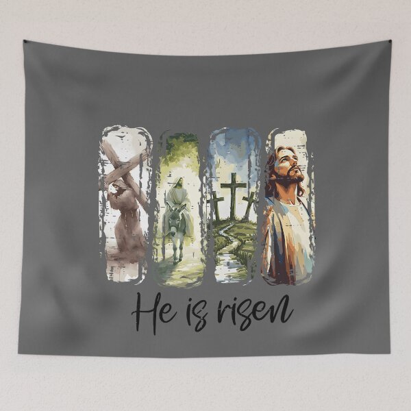 Item preview, Easter Jesus He is Risen 4 Scenes Christian Men Women Kids designed and sold by KristineLi.