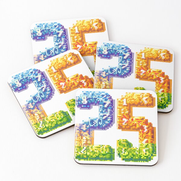 Item preview, Pixel Art 25 Birthday Anniversary - Retro 8-Bit Colorful Number Print designed and sold by DesignArtist.ia.