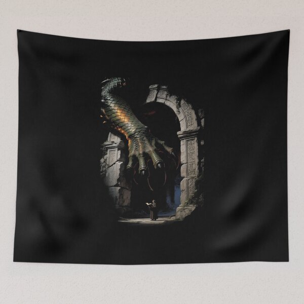 Item preview, Face The Dragon Hero's Journey Jungian Shadow Archetype Mythology Warrior Dark Fantasy Epic Poster designed and sold by TOTO GUYANA.