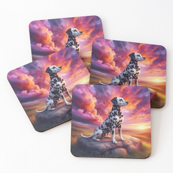 Item preview, Dalmatian Sunset – Serene Nature Emblem designed and sold by Dogandesighn.
