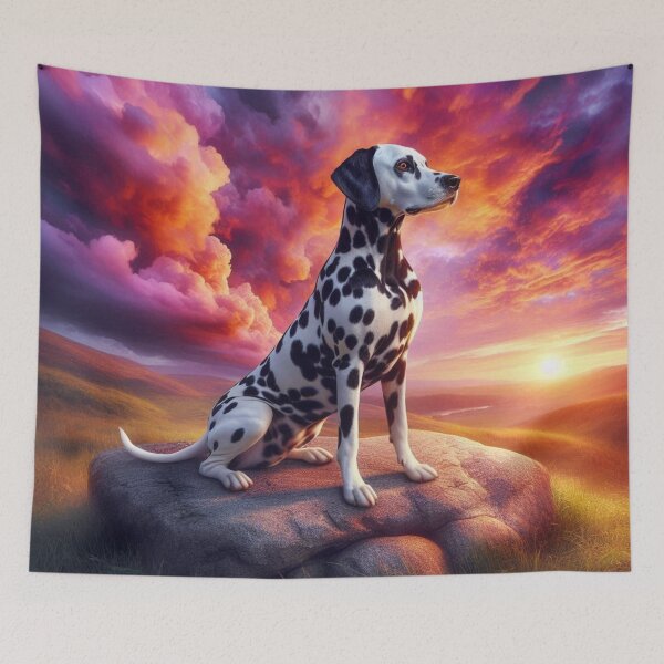 Item preview, Dalmatian Sunset – Serene Nature Emblem designed and sold by Dogandesighn.