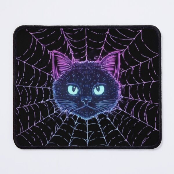 Item preview, Funny Halloween Cat in Spider Web - Spooky Black Cat Aesthetic designed and sold by Tw1nsAIArt.