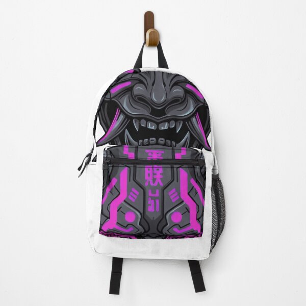 Item preview, Cyberpunk Oni Demon Mask Neon Synthwave designed and sold by RickyStick.