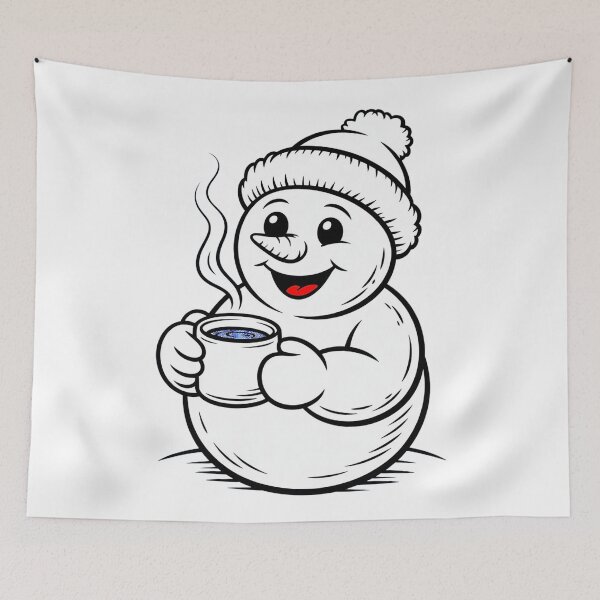 Item preview, cozy snowman line art designed and sold by YounexxART.