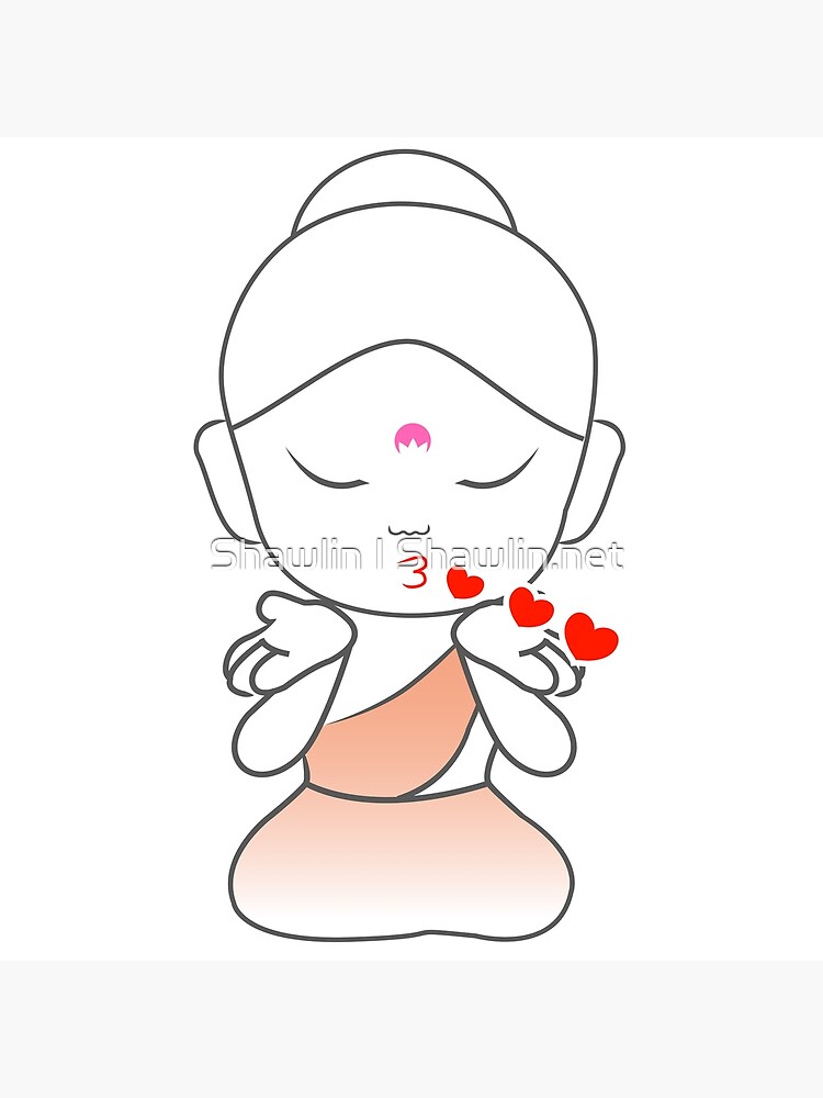 Carte Postale Petit Bouddha Soufflant Des Bisous Par Amelislam Redbubble