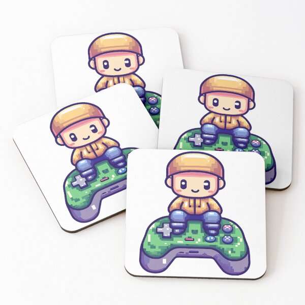 Item preview, Pixel Art Gamer Kid on Controller - Cute Retro 8-Bit Gaming Art Print designed and sold by DesignArtist.ia.