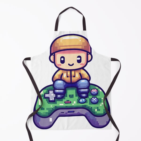 Item preview, Pixel Art Gamer Kid on Controller - Cute Retro 8-Bit Gaming Art Print designed and sold by DesignArtist.ia.