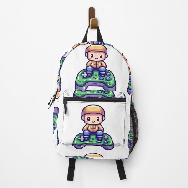 Item preview, Pixel Art Gamer Kid on Controller - Cute Retro 8-Bit Gaming Art Print designed and sold by DesignArtist.ia.